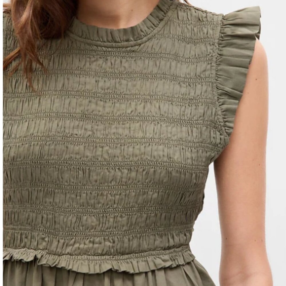GAP Open-Back Smocked Midi Dress